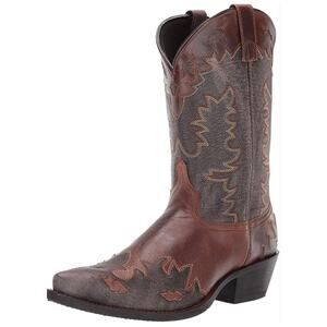 Laredo Men’s Nash Snip Toe Boots 6760 Brown Black Embroidered 10 EW